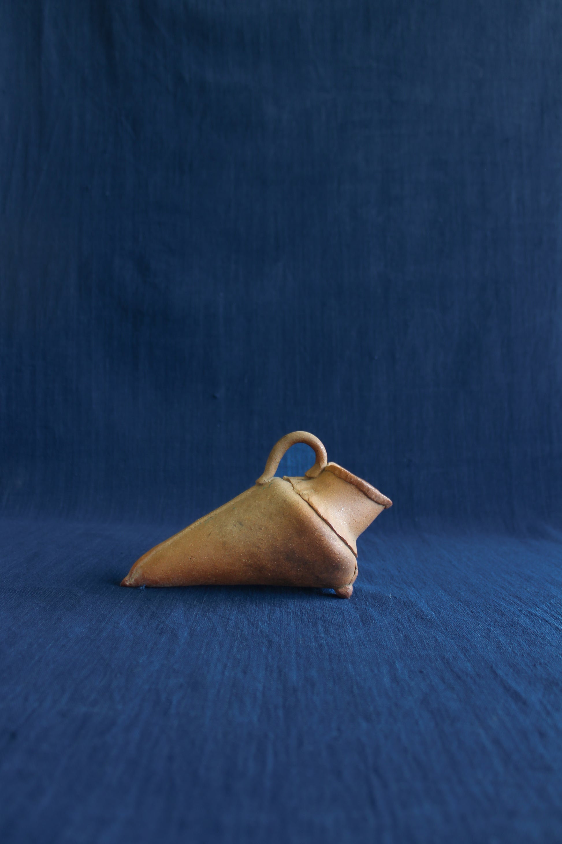 Antique Clay Sake Warmer/ Ikebana Vase