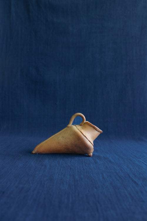 Antique Clay Sake Warmer/ Ikebana Vase