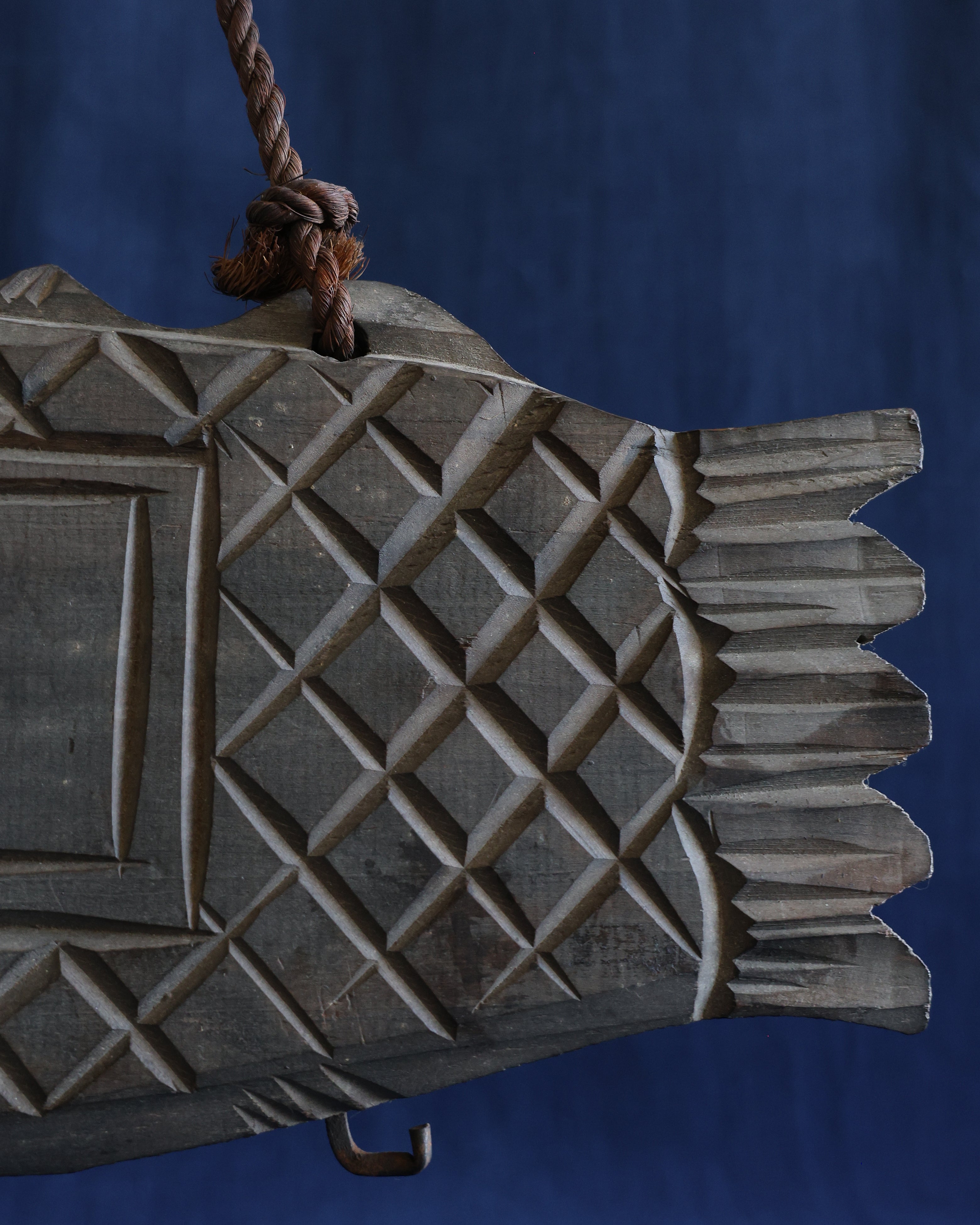 Carved Japanese Wooden Fish Wall Hanging
