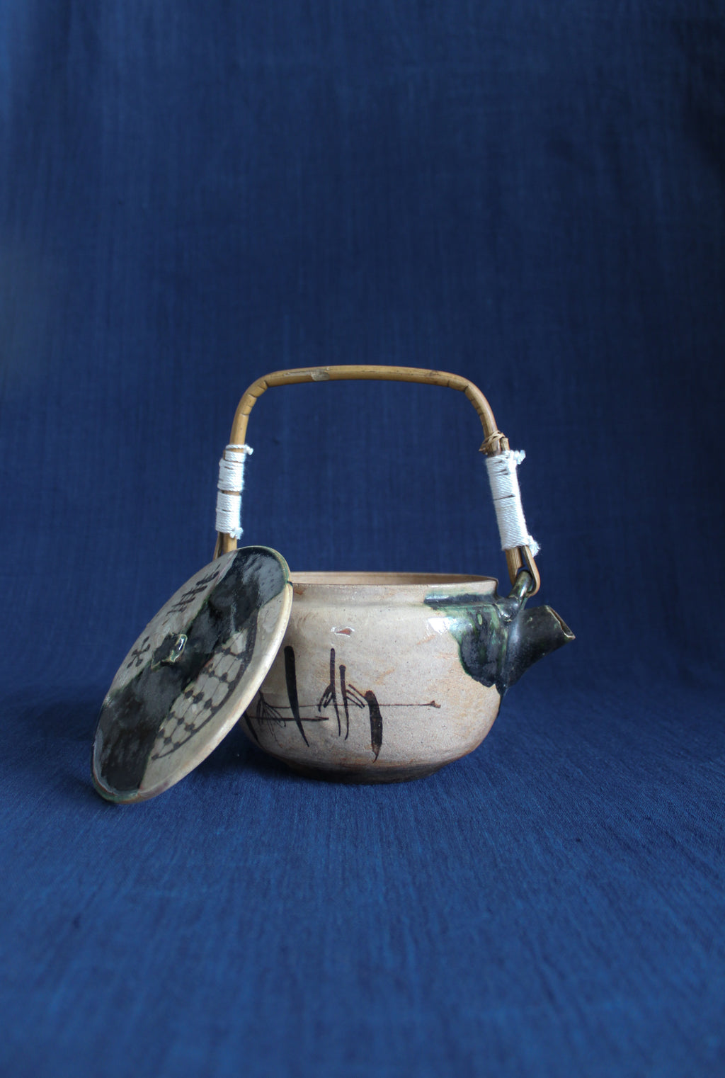 Oribe Teapot with Bamboo Handle