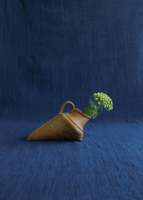 Antique Clay Sake Warmer/ Ikebana Vase