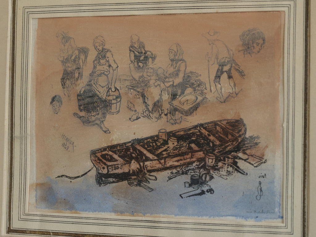 Hand-Colored Etching by Adolphe Hervier, 1848