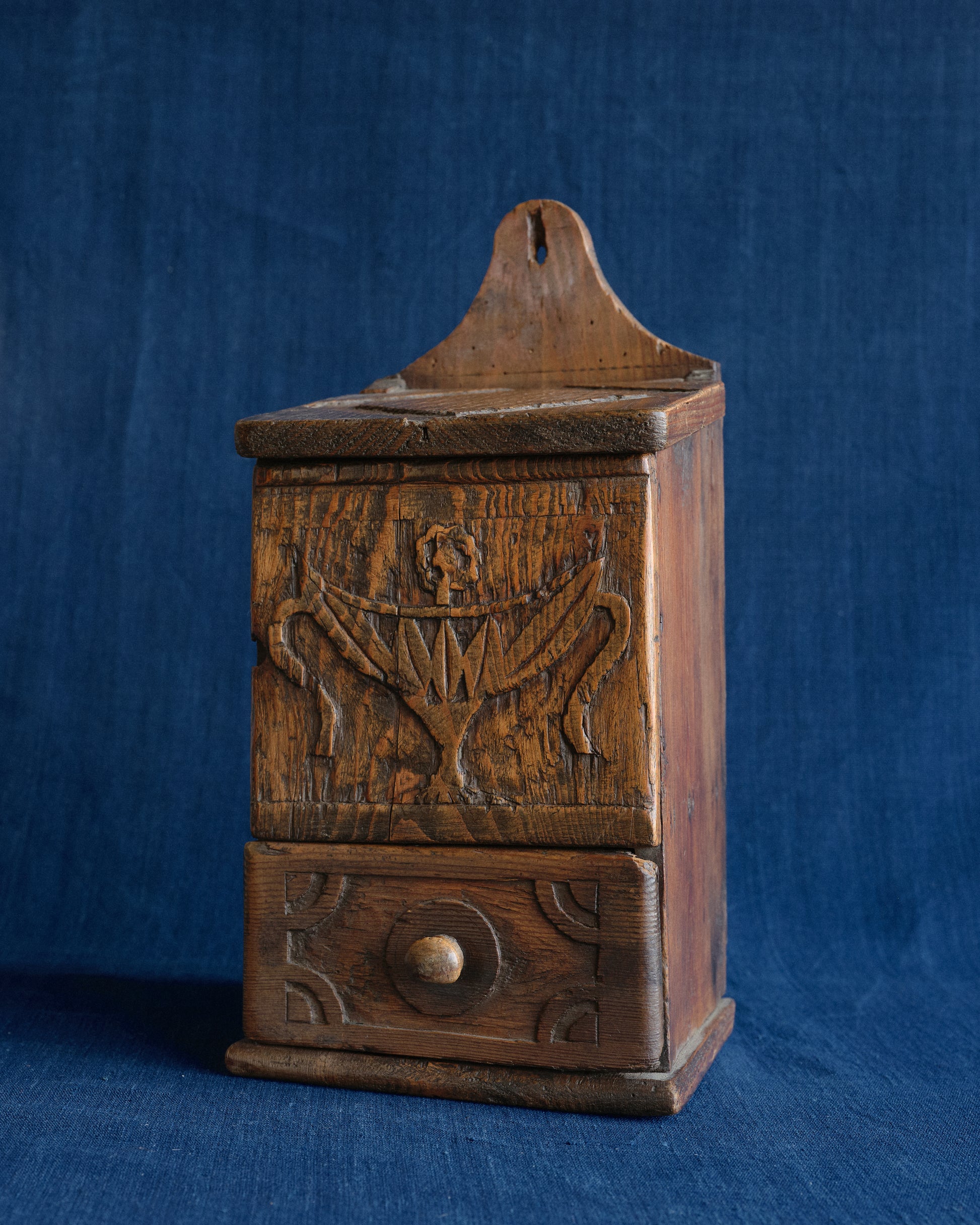 Hand-Carved Wall Cabinet