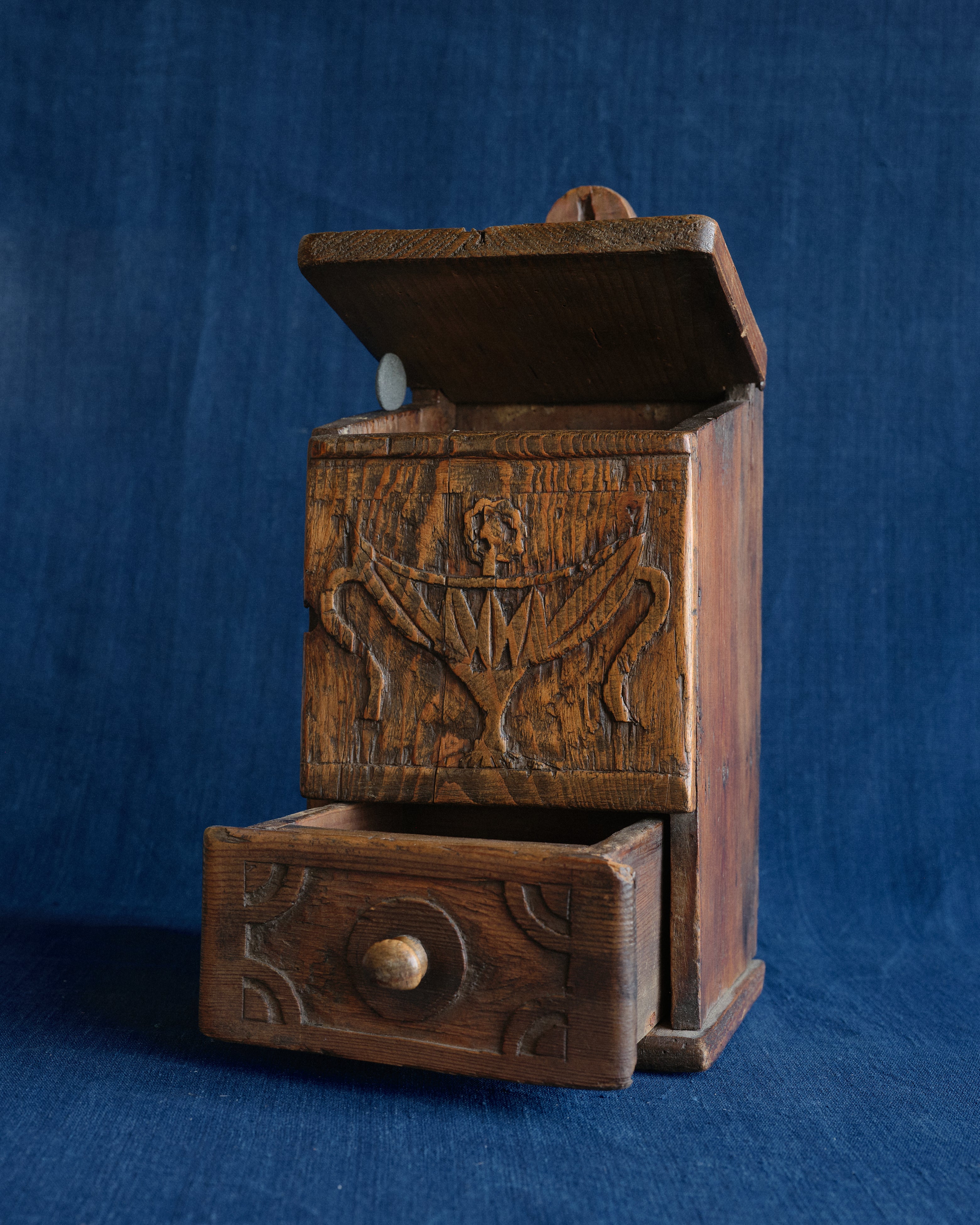 Hand-Carved Wall Cabinet