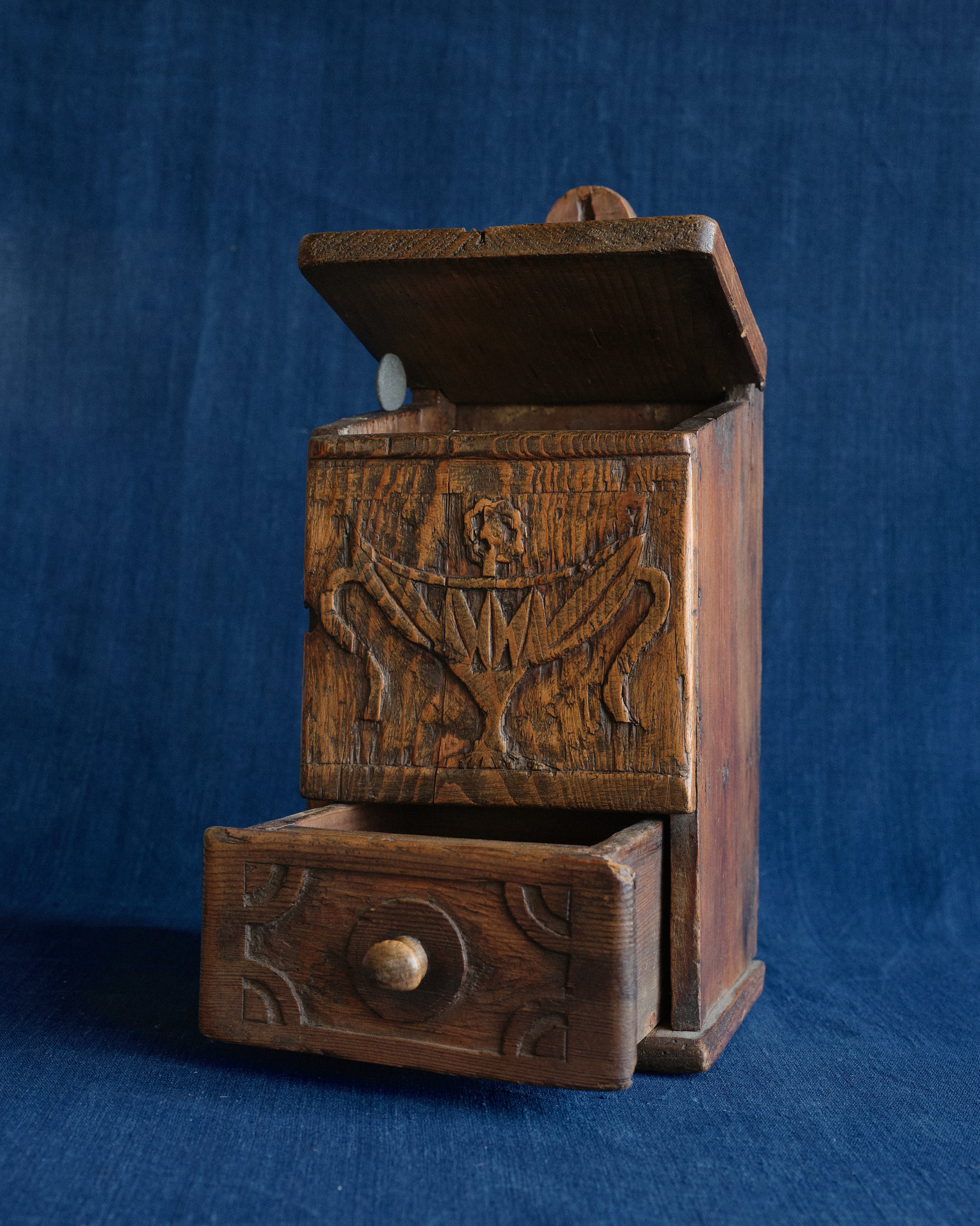 Hand-Carved Wall Cabinet