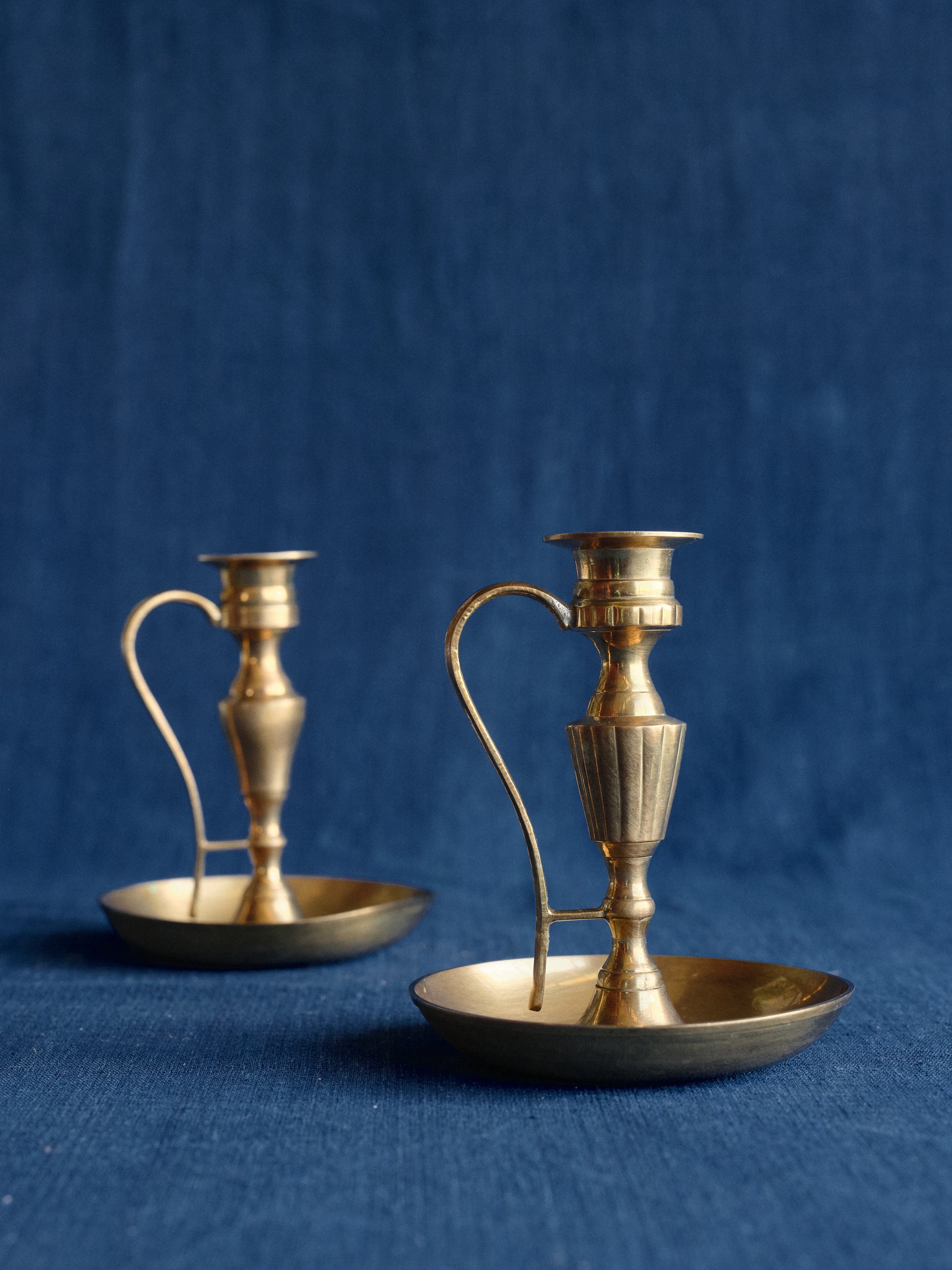 Brass Candelabra Set with Drip Trays