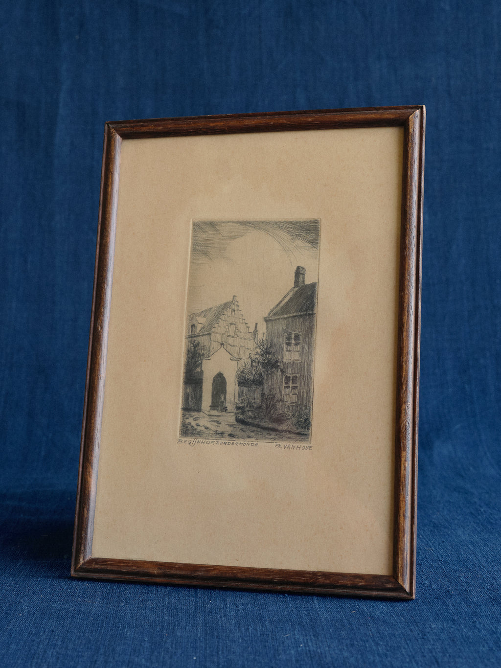 Framed Vintage Belgian Etching – Beguinage Gate by Vanhove