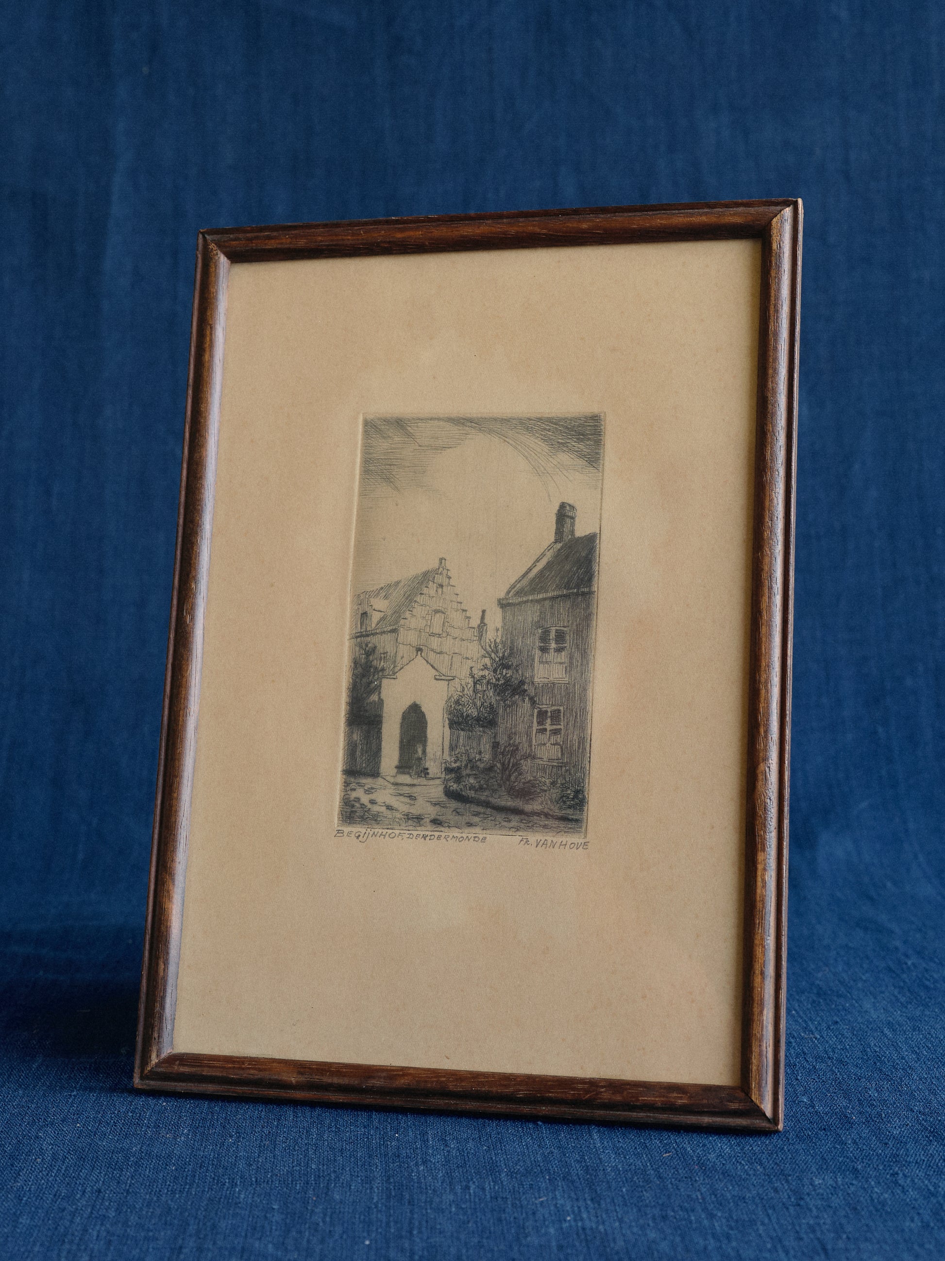 Framed Vintage Belgian Etching – Beguinage Gate by Vanhove